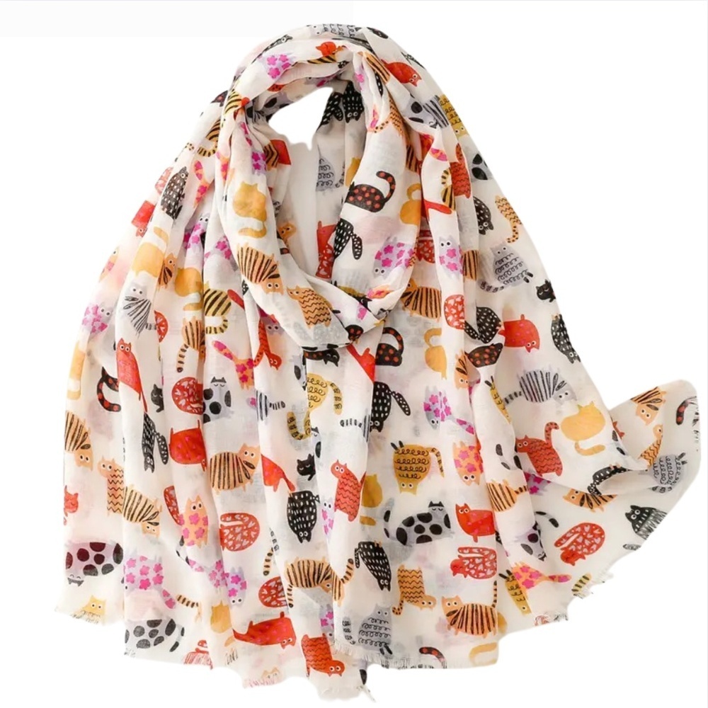 ✨ Playful Cat Print Scarf ✨